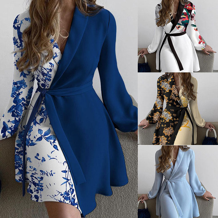 Damen Wickelkleid mit dekorativem Animal-Print und elegantem Gürtel Drune