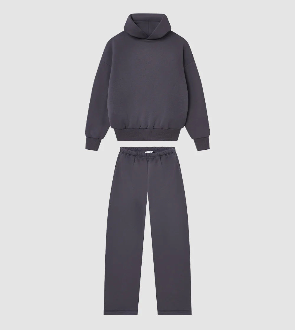 Unisex nan gemütliches Loungewear-Set mit hohem Rollkragen, relaxed-fit Sweatshirt und gerader Sweatpants Drune