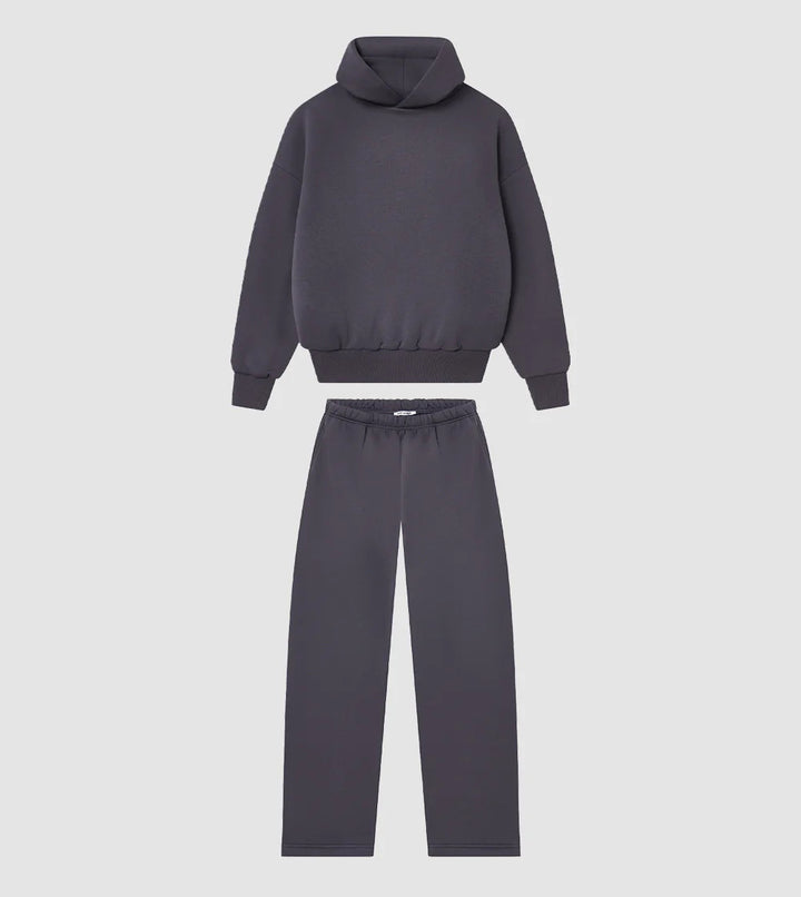 Unisex nan gemütliches Loungewear-Set mit hohem Rollkragen, relaxed-fit Sweatshirt und gerader Sweatpants Drune