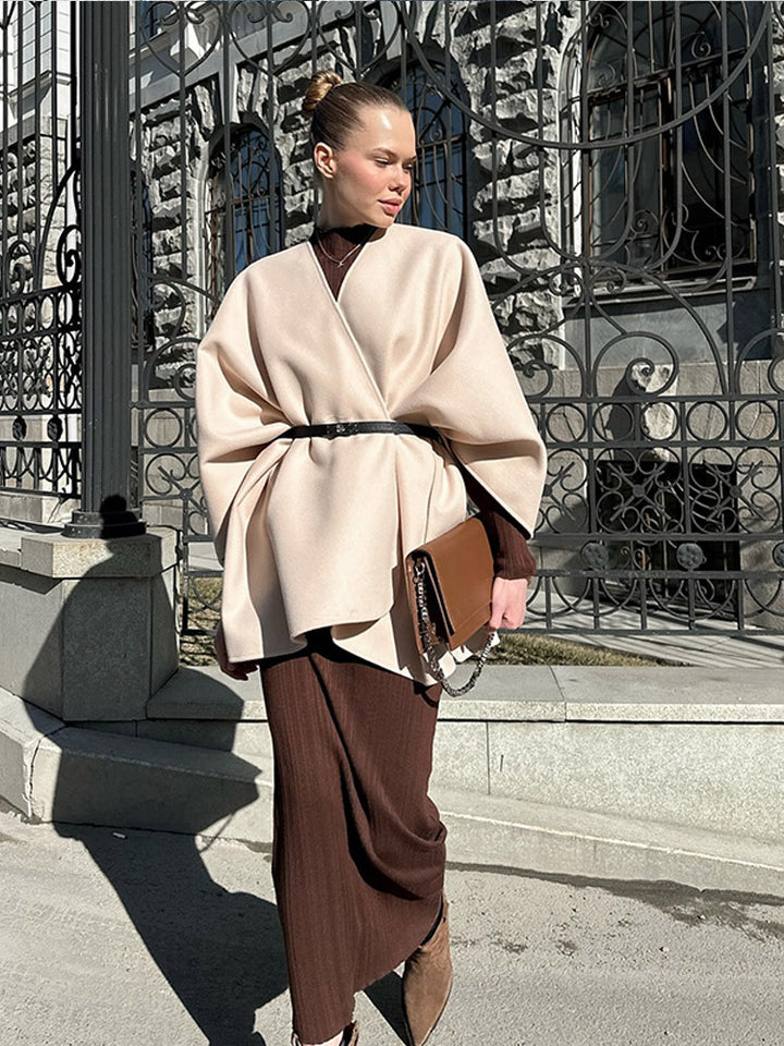 Damen modische Capeshirt mit asymmetrischem Design Drune