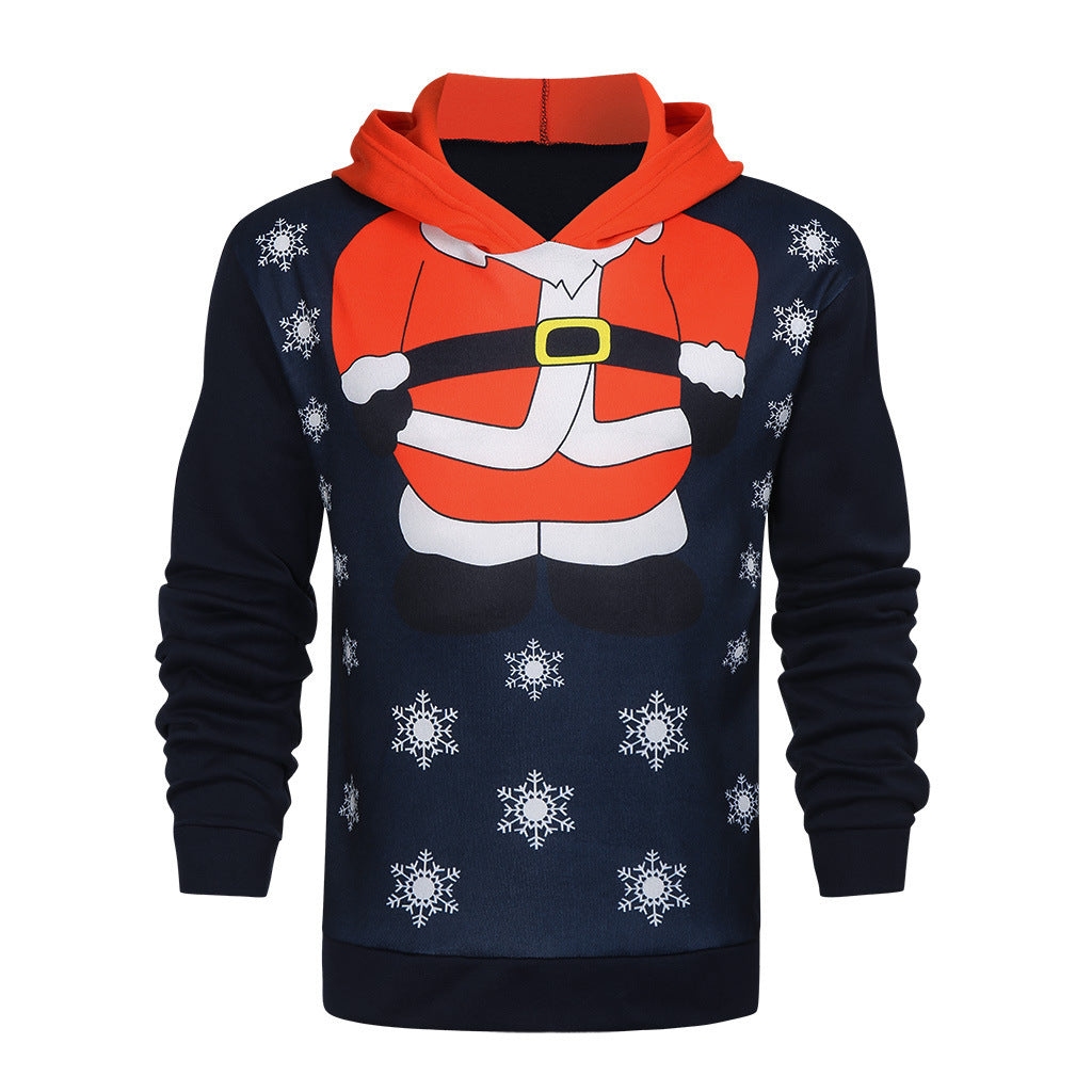 Damen Weihnachtshoodie mit festlichem Motiv und Kapuze Drune