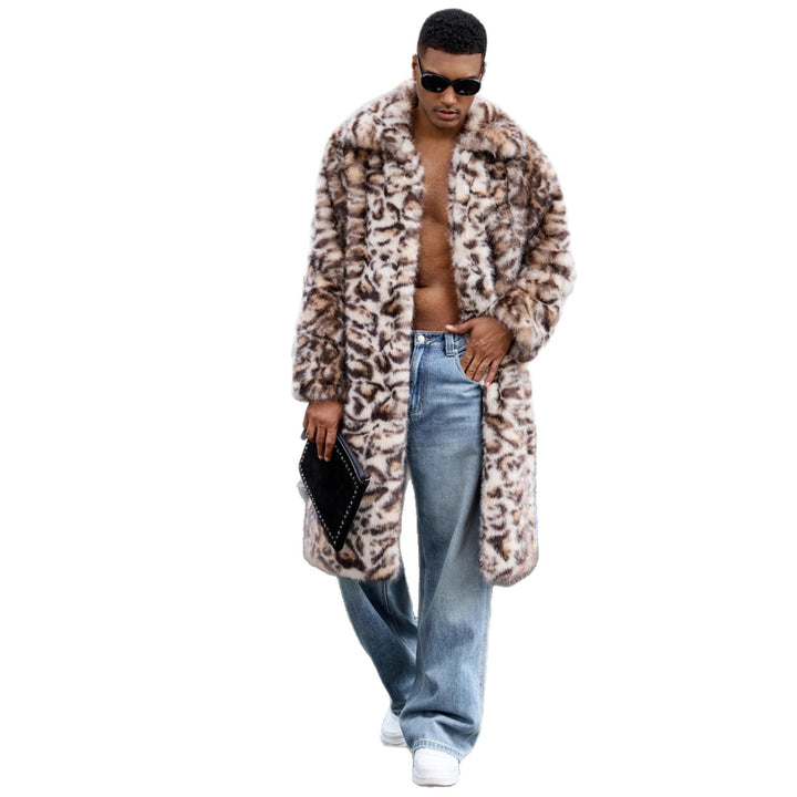 Herren Modischer Kunstfellmantel mit aufregendem Tierdesign Drune