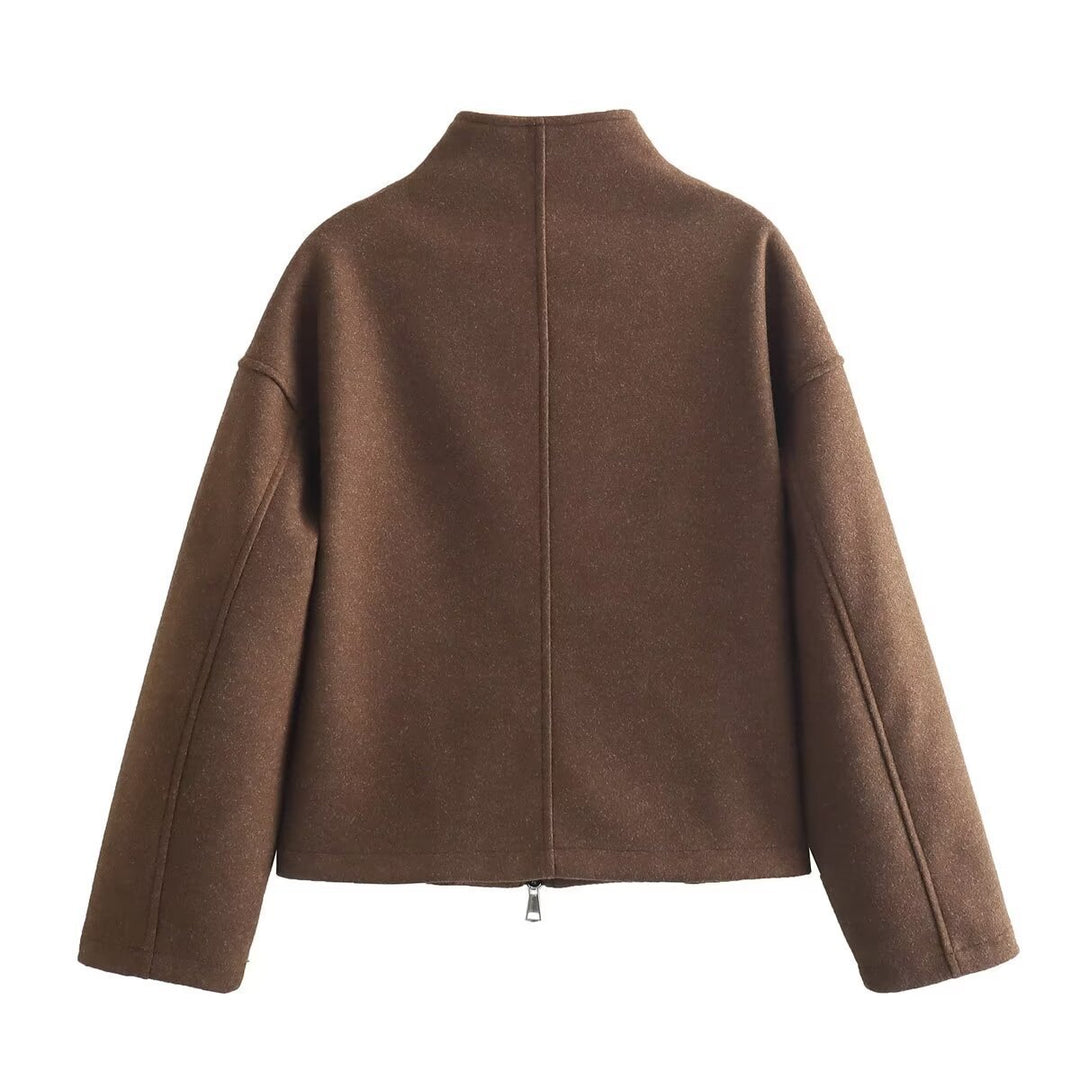 Damen Lässige Steppjacke mit hohem Kragen und Reißverschluss Drune