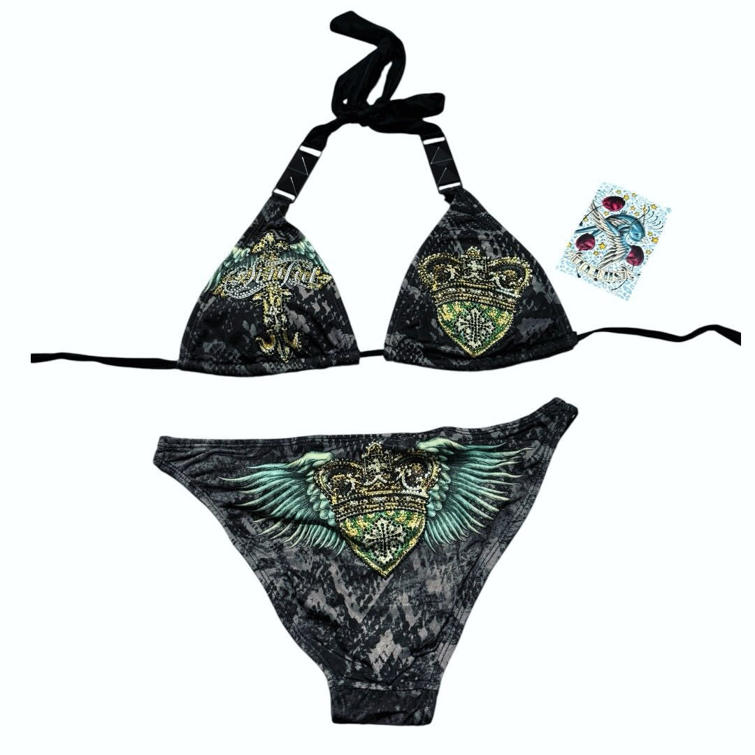 Damen Triangel-Bikini mit kreativem Muster Drune