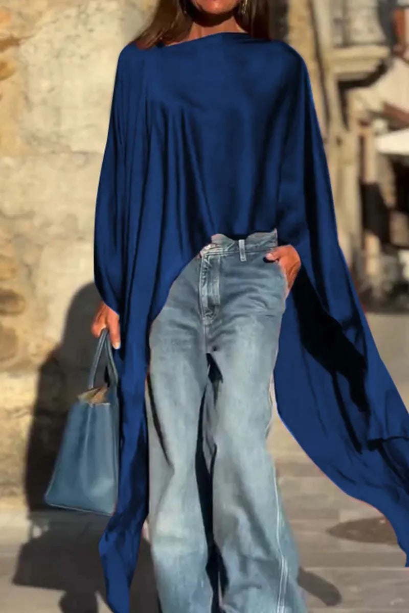 Damen modisches Oversized-Oberteil mit fließendem Schnitt Drune
