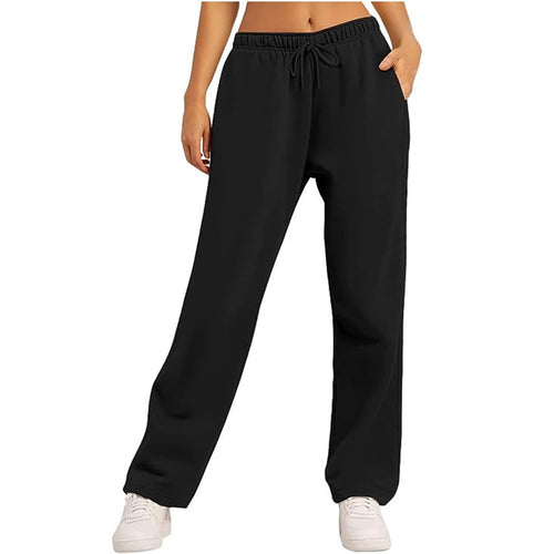 Damen bequeme Sporthose mit elastischem Bund und praktischen Taschen Drune