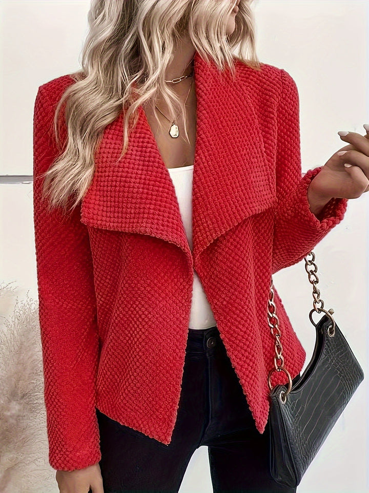 Damen Waffelstruktur Blazer Drune