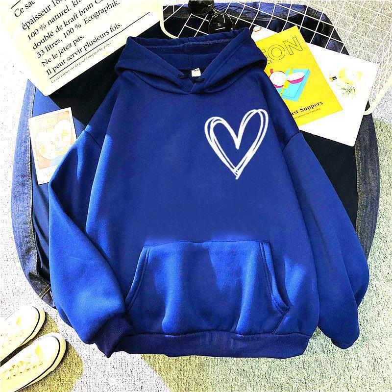 Damen Kapuzenpullover mit lieblichen Herzmotiv Drune