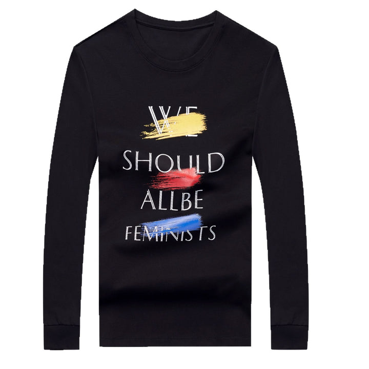 Herren Langarmshirt mit kreativem Slogan und weichem Baumwollmaterial Drune