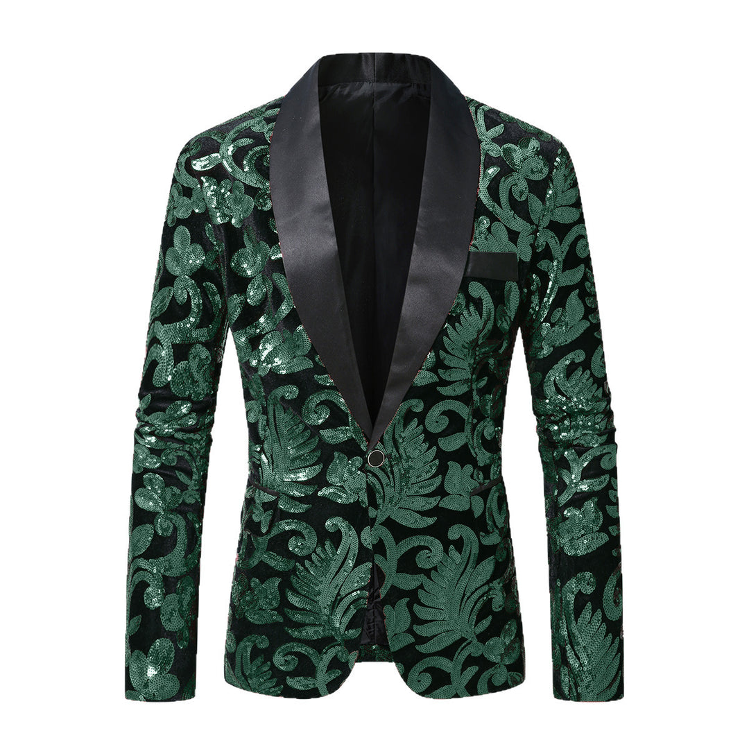 Damen eleganter Pailletten-Blazer mit floralem Design und luxuriösem Schnitt Drune