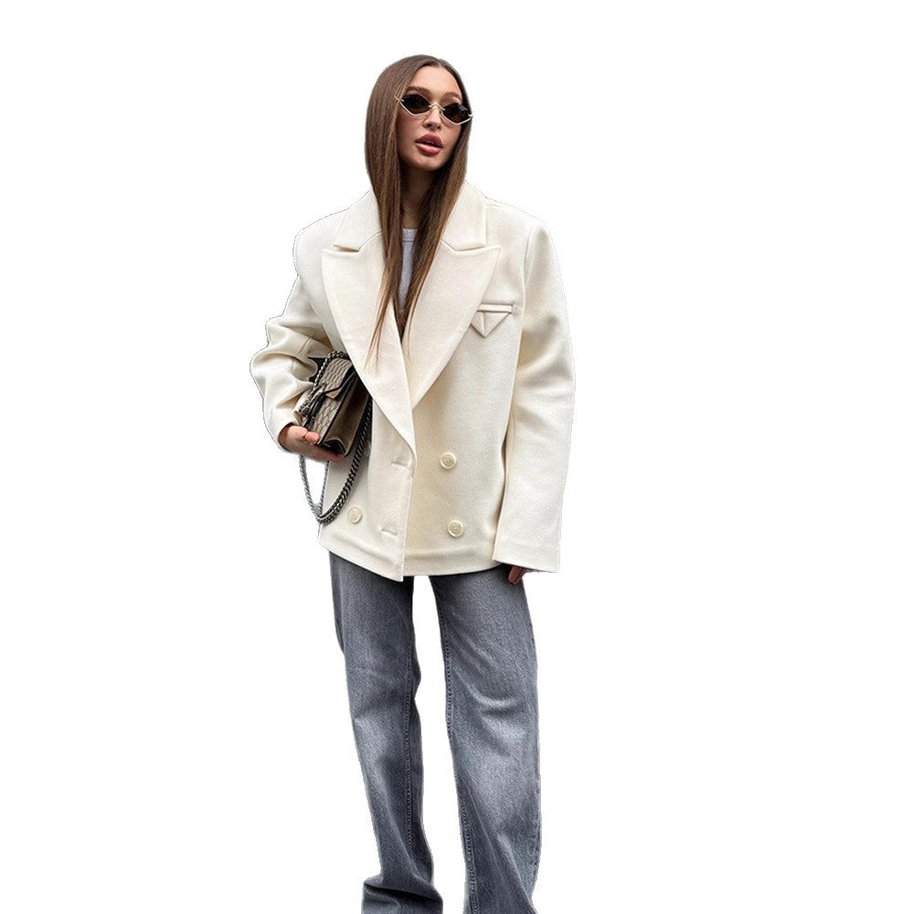 Damen Oversized Blazerjacke mit doppelter Knopfleiste und eleganten Details Drune