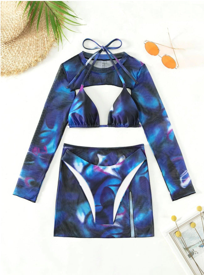 Damen Sport-Bikini-Set mit langen Ärmeln und modischem Schnitt Drune