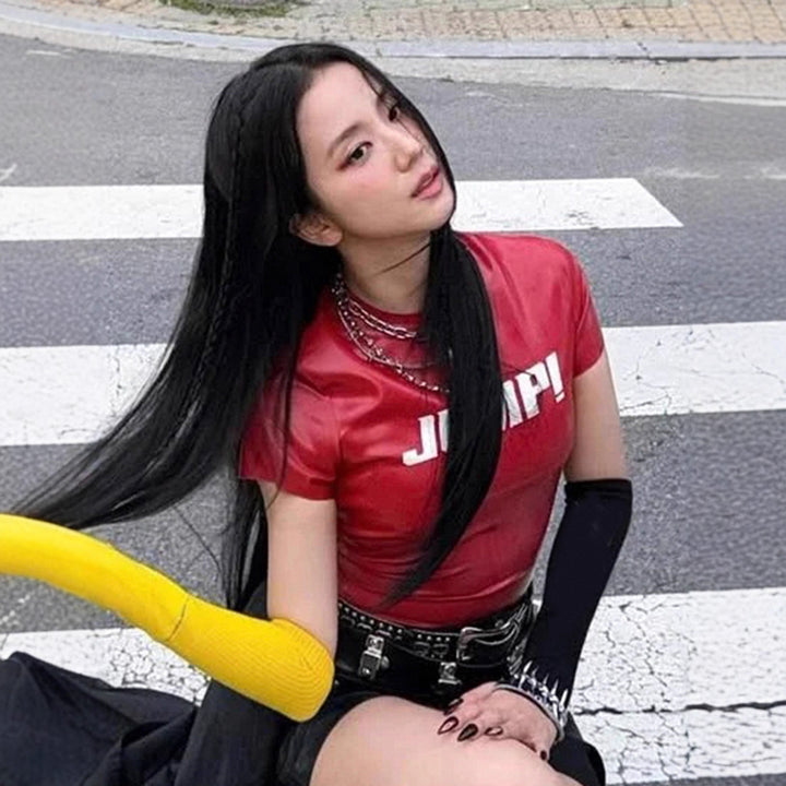 Damen Sportliches Kurzarmoberteil aus glänzendem Funktionsmaterial Drune