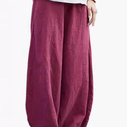 Damen Leichte und luftige Palazzo-Hose mit weitem Schnitt Drune