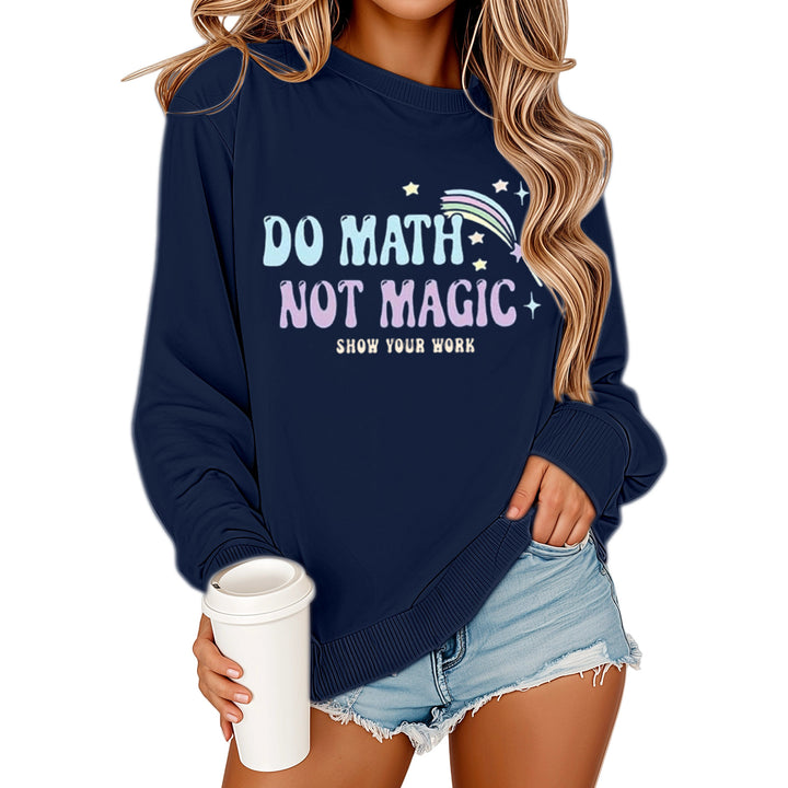 Damen Sweatshirt mit motivierendem Mathematikdruck und lässigem Schnitt Drune