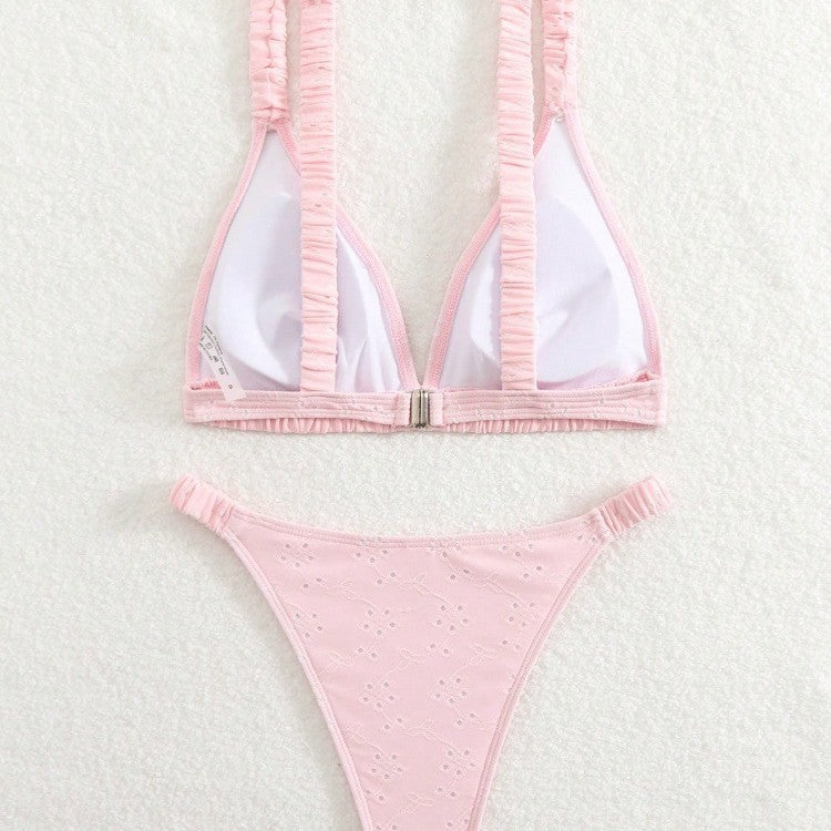 Damen Triangel-Bikini-Set mit verspieltem Rüschendesign Drune