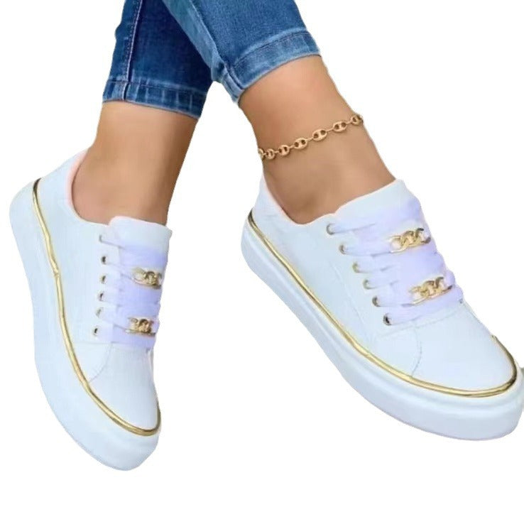 Damen Sneakers mit glänzender Kettenapplikation und bequemem Komfort Drune