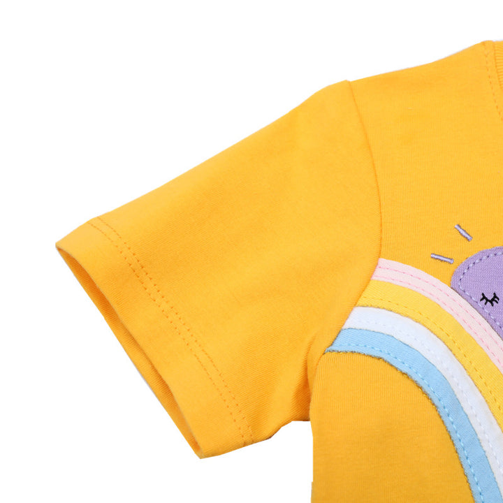 Mädchen T-Shirt mit buntem Einhorn- und Regenbogenmotiv Drune