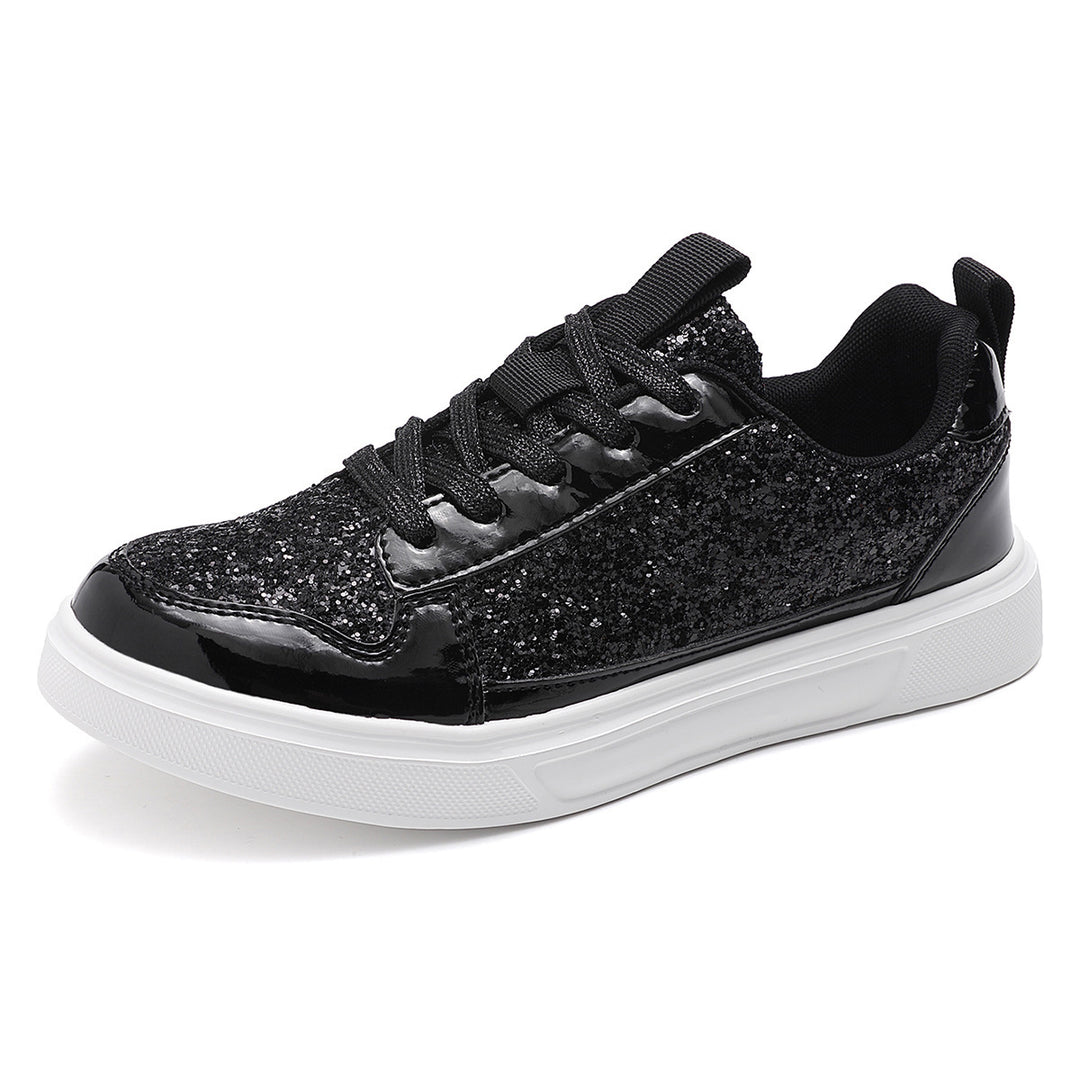 Damen nan Glitzer-Freizeitsneaker mit Metallic-Details, gepolstertem Einstieg und rutschfester Gummisohle Drune