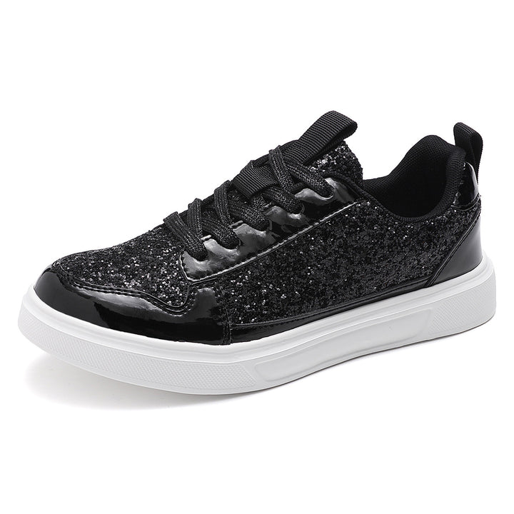 Damen nan Glitzer-Freizeitsneaker mit Metallic-Details, gepolstertem Einstieg und rutschfester Gummisohle Drune