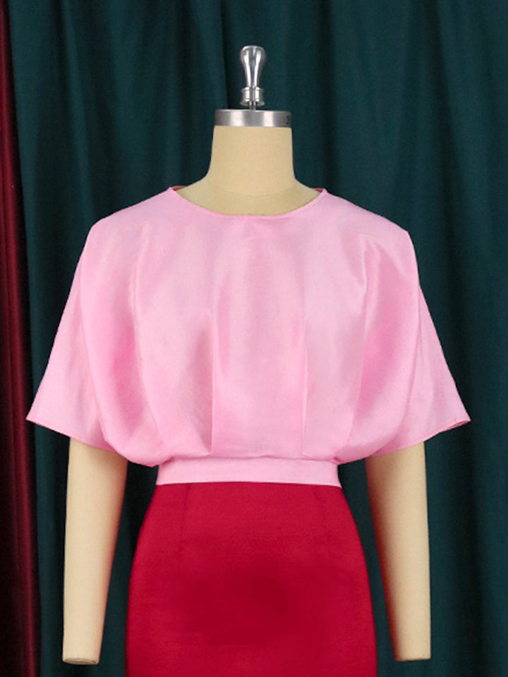 Damen Abendkleid mit voluminösen Puffärmeln und figurbetonter Silhouette Drune