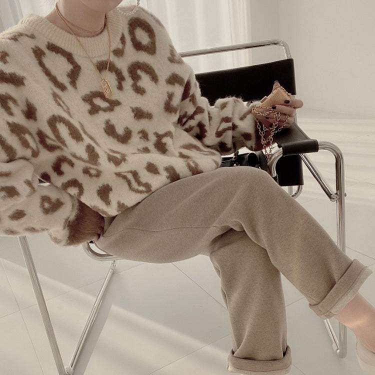 Damen Großer Pullover im Animal-Print Design Drune