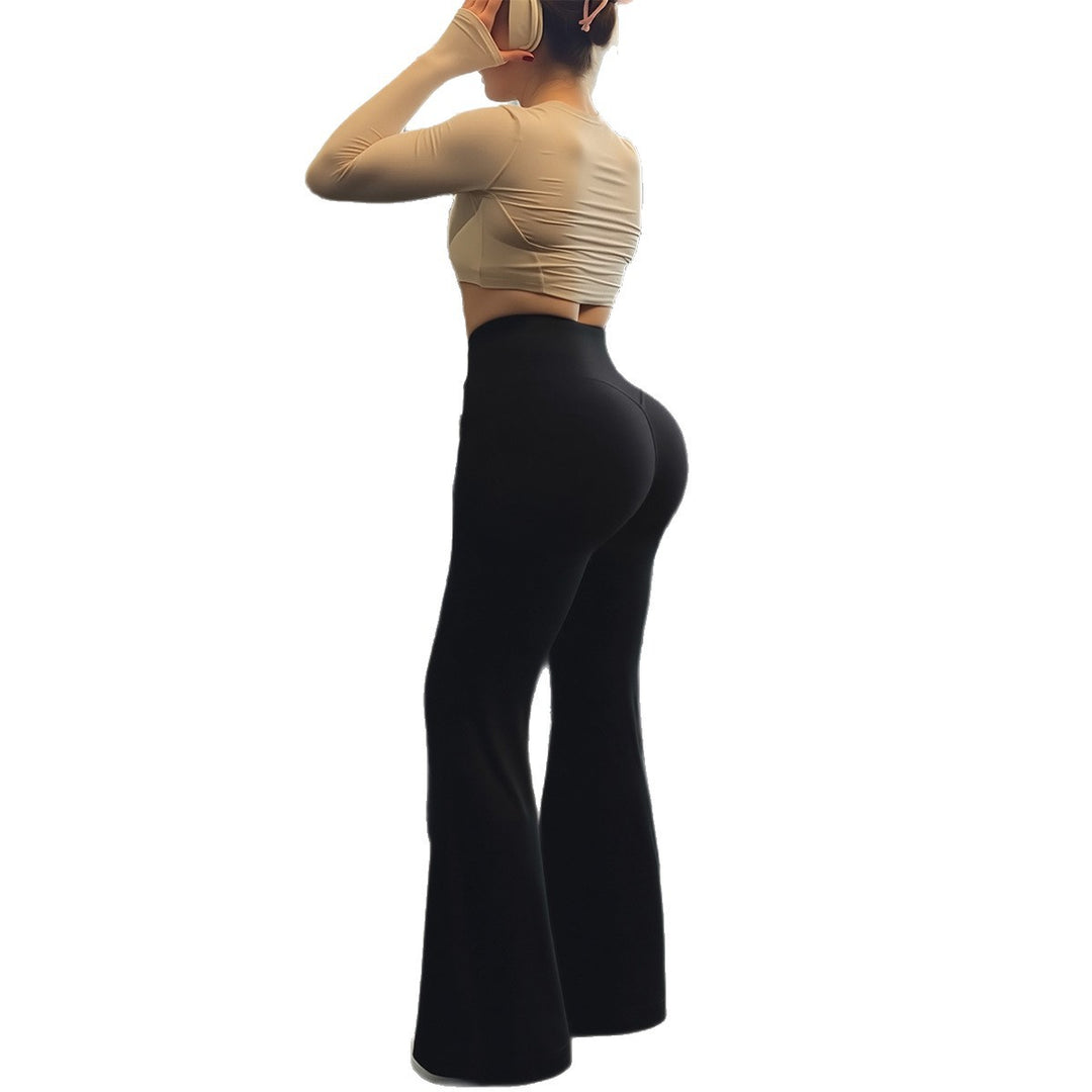 Damen Hoch sitzende Yoga-Hosen mit Ellbogen-Design und Figur formender Passform Drune