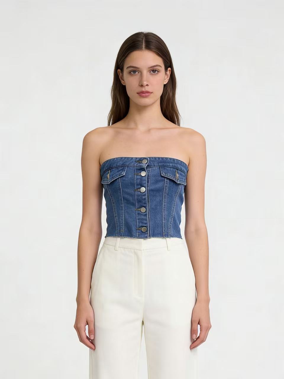 Damen Jeans Bustier Top Drune