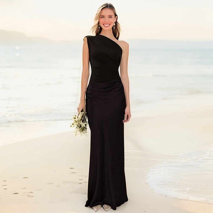 Elegantes One-Shoulder Maxikleid