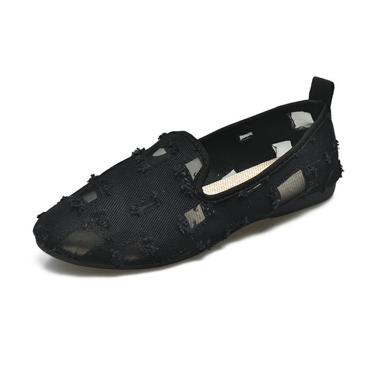 Damen lässige Slip-On Schuhe mit modischem Zierrahmen Drune