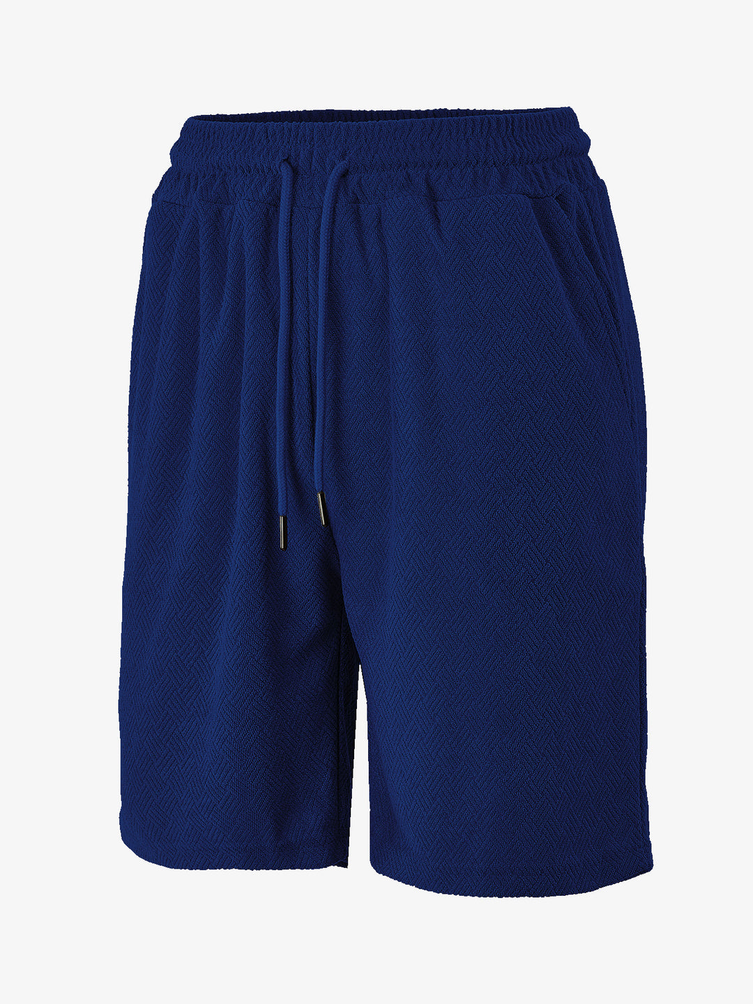 Herren nan Frottee-Shorts mit Fischgrätstruktur, elastischem Kordelbund und Seitentaschen Drune