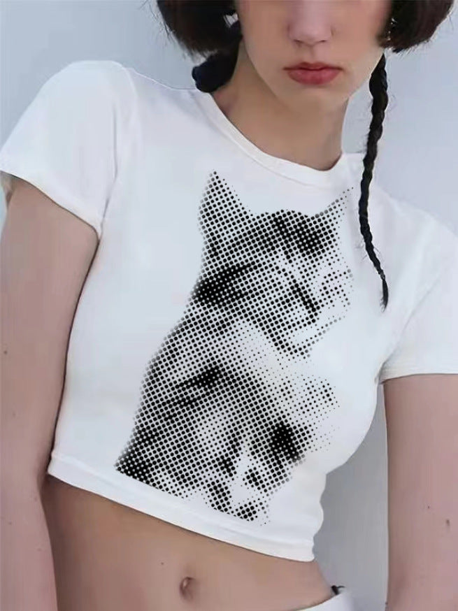 Damen Crop-T-Shirt mit kreativen Schleifen-Details Drune