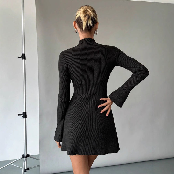 Damen figurbetontes Strickkleid mit einem einzigartigen Rippdesign Drune