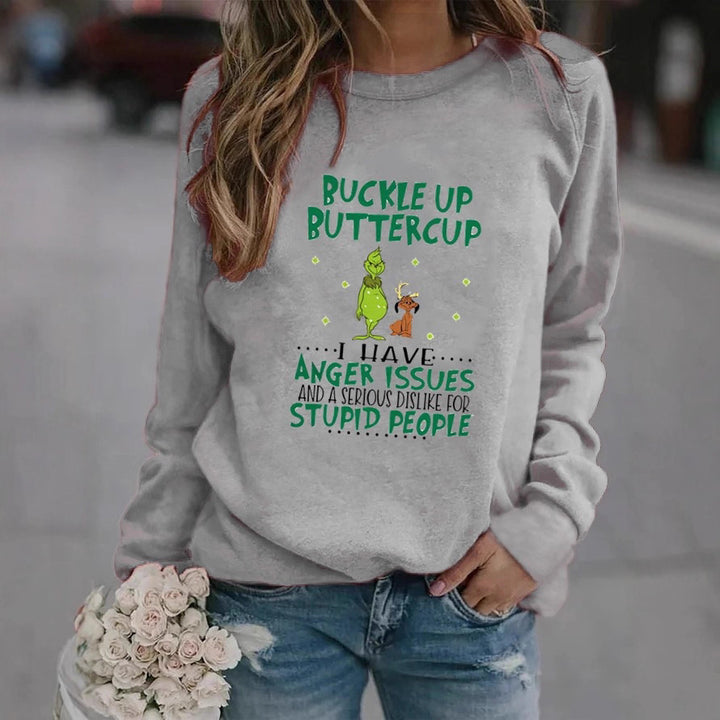 Damen Sweatshirt mit humorvollem Spruch und kreativem Design Drune
