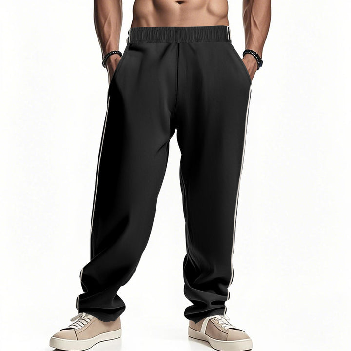 Herren Sportliche Freizeithose mit seitlichen Streifen und elastischem Bund Drune