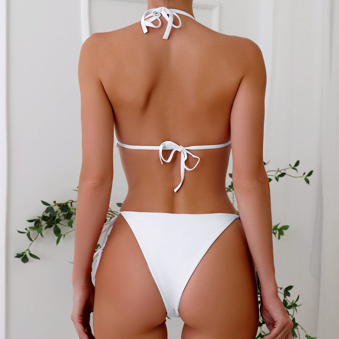 Damen Triangel-Bikini mit Rüschen und verstellbaren Trägern Drune