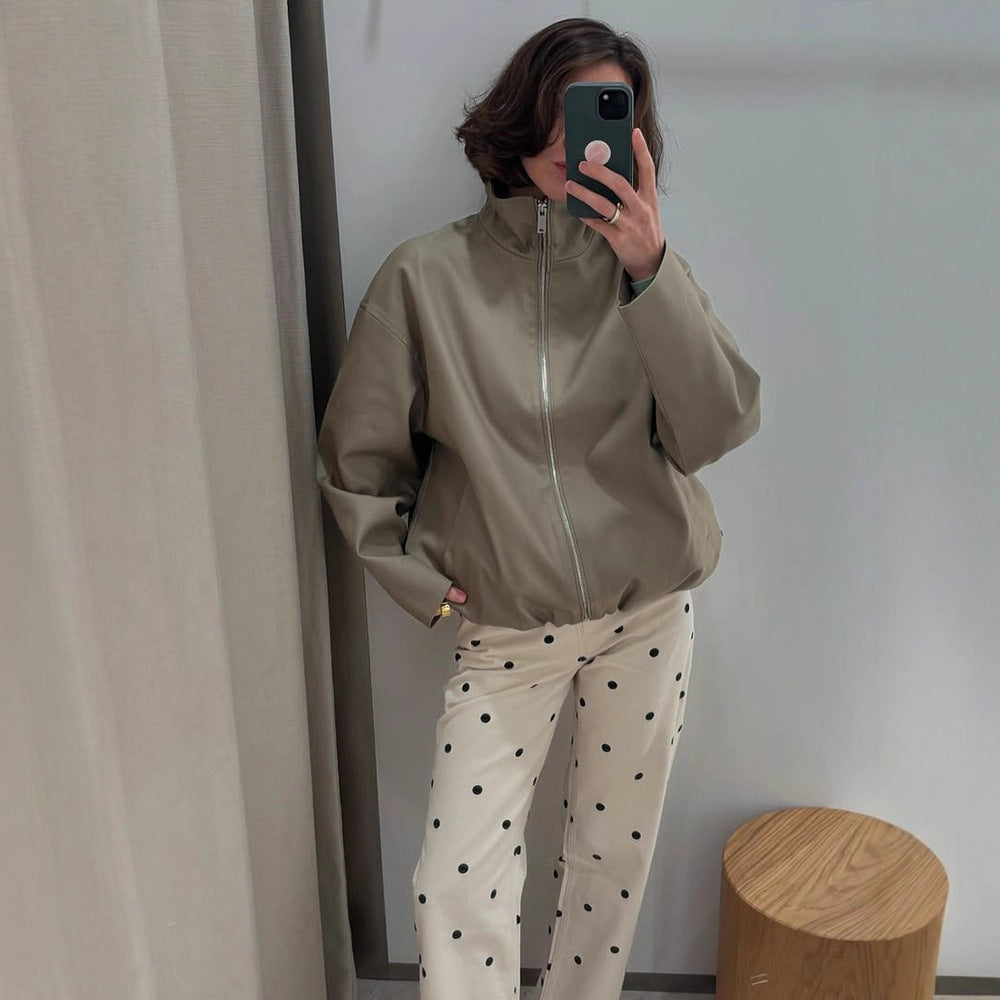 Damen Übergangsjacke aus hochwertigem Kunstleder Drune