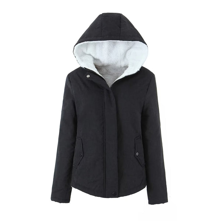 Damen gesteppte Kapuzenjacke mit kuscheligem Futter und praktischen Taschen Drune