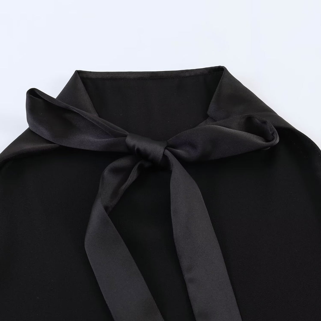 Damen asymmetrisches Satin Kleid Drune