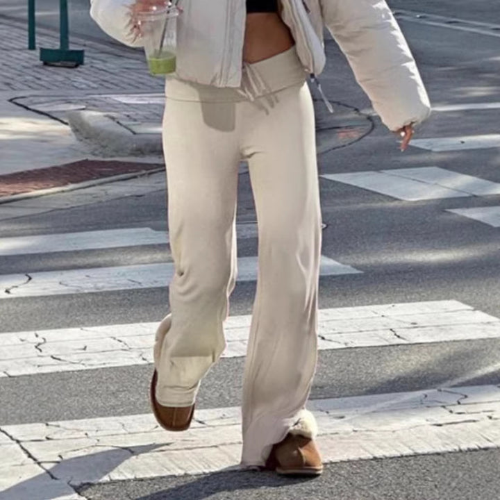 Damen weite Freizeit-Hose mit verstellbarem Bund und komfortablem Schnitt Drune