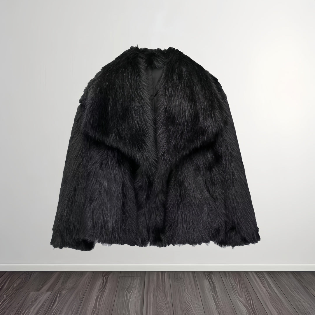 Damen Modische Kunstpelzjacke Drune