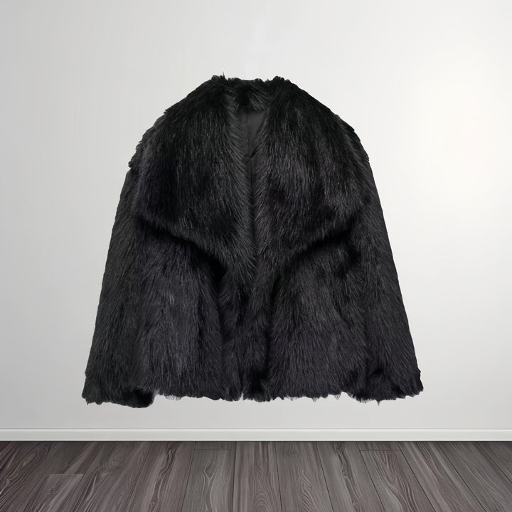 Damen Modische Kunstpelzjacke Drune