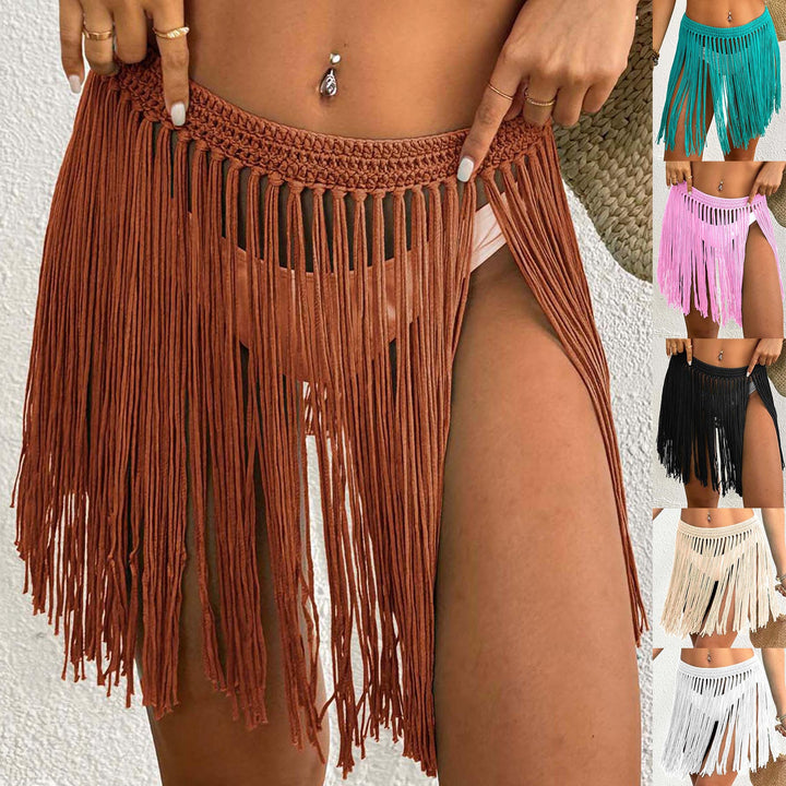 Damen Häkel-Strandrock mit fransigen Details Drune