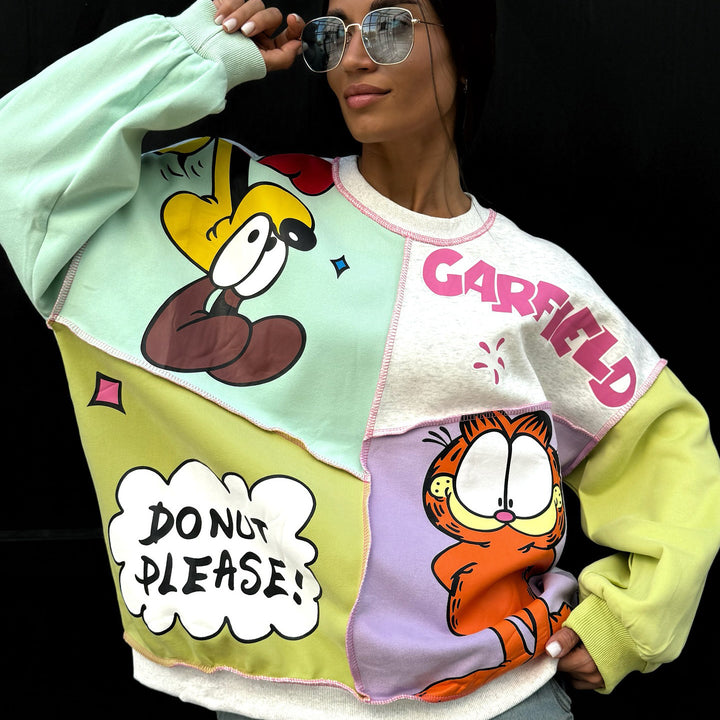 Damen Sweatshirt mit kreativem Comic-Design Drune