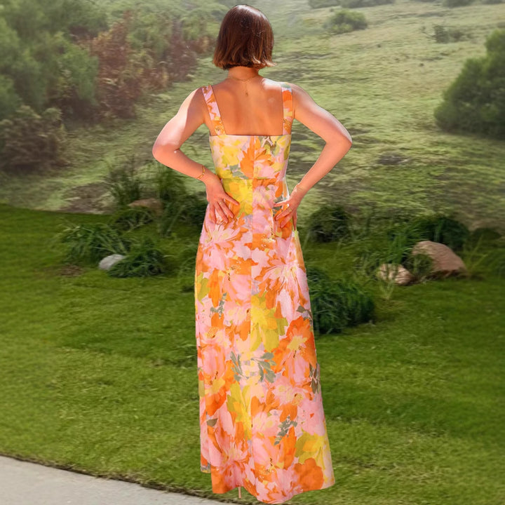 Damen Maxikleid mit floralen Mustern Drune