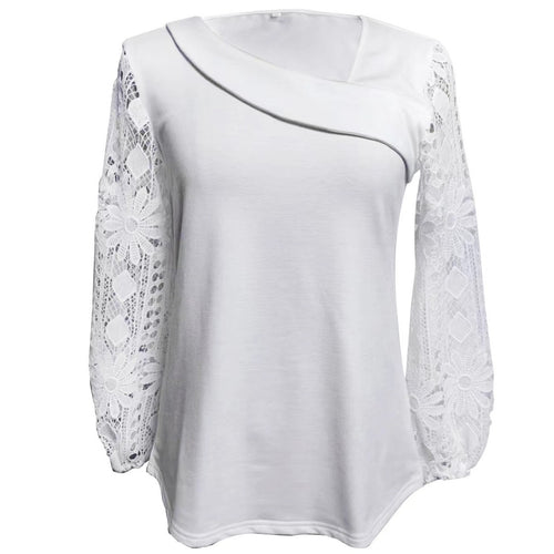 Damen Designer Bluse mit Spitzeneinsätzen und elegantem Schnitt Drune