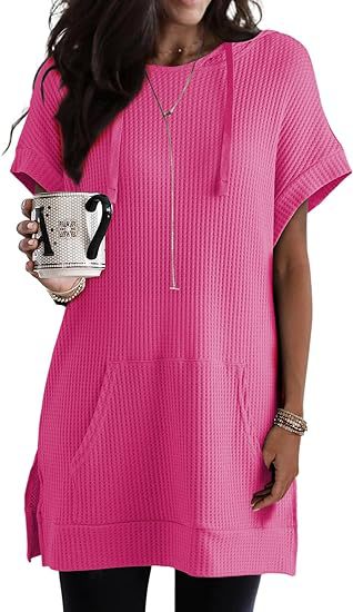 Damen lässiges Hoodie-Kleid mit praktischer Kängurutasche und Relaxed-Fit Drune