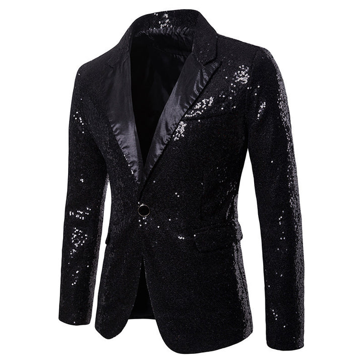 Herren glamouröser Pailletten Blazer Drune
