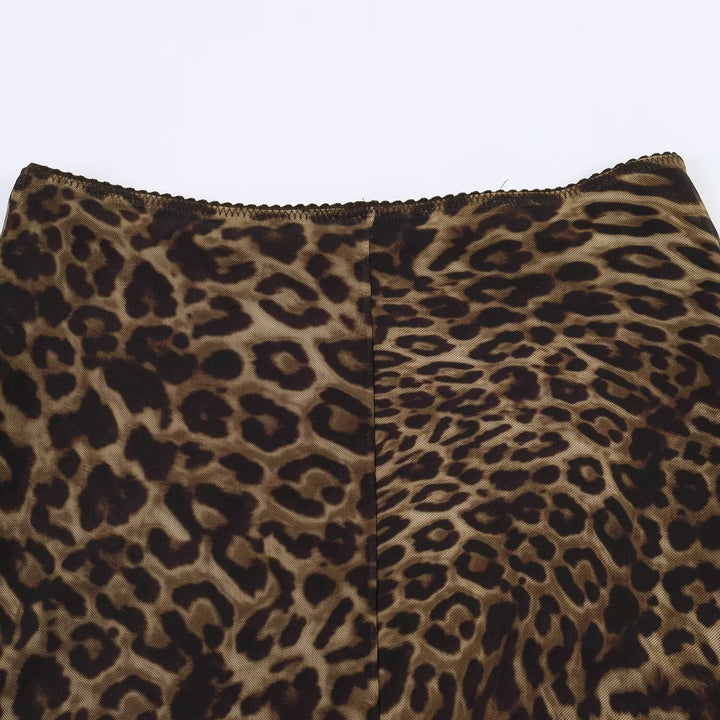 Damen Midirock im animalischen Design mit fließendem Schnitt und hohem Taillenbund Drune