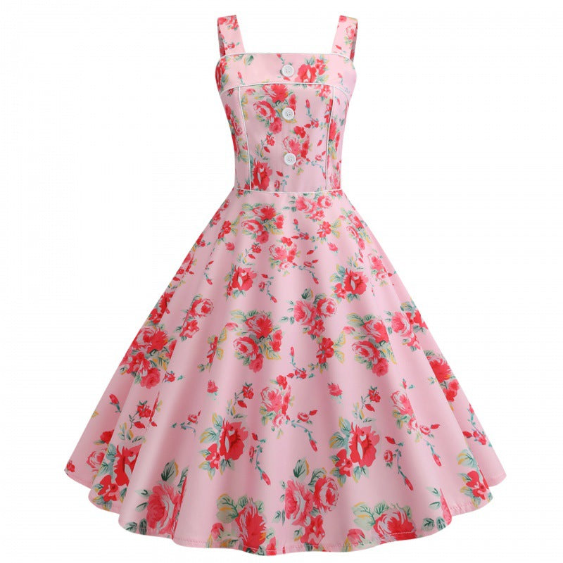 Damen Swingkleid mit floralem Mustermix und eleganter Schürze Drune